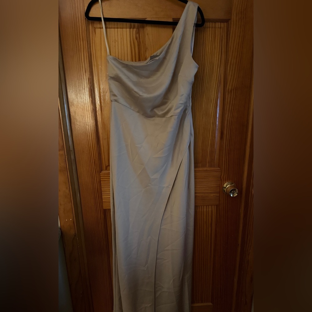 BHLDN Elegant One-Shoulder Cream Dress NWT - Picture 9 of 10